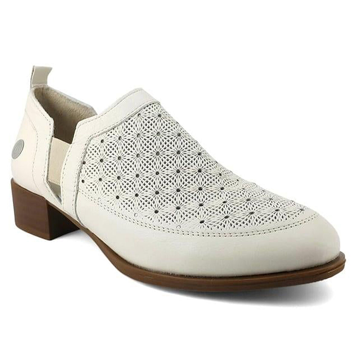 Mammamia 7360 Hakiki Deri Günlük Kadın Ayakkabı-Krem