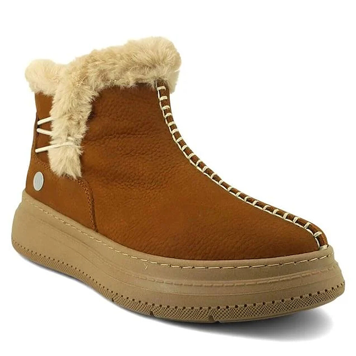 Mammamia 1540 Hakiki Deri Günlük Kadın Bot-Taba