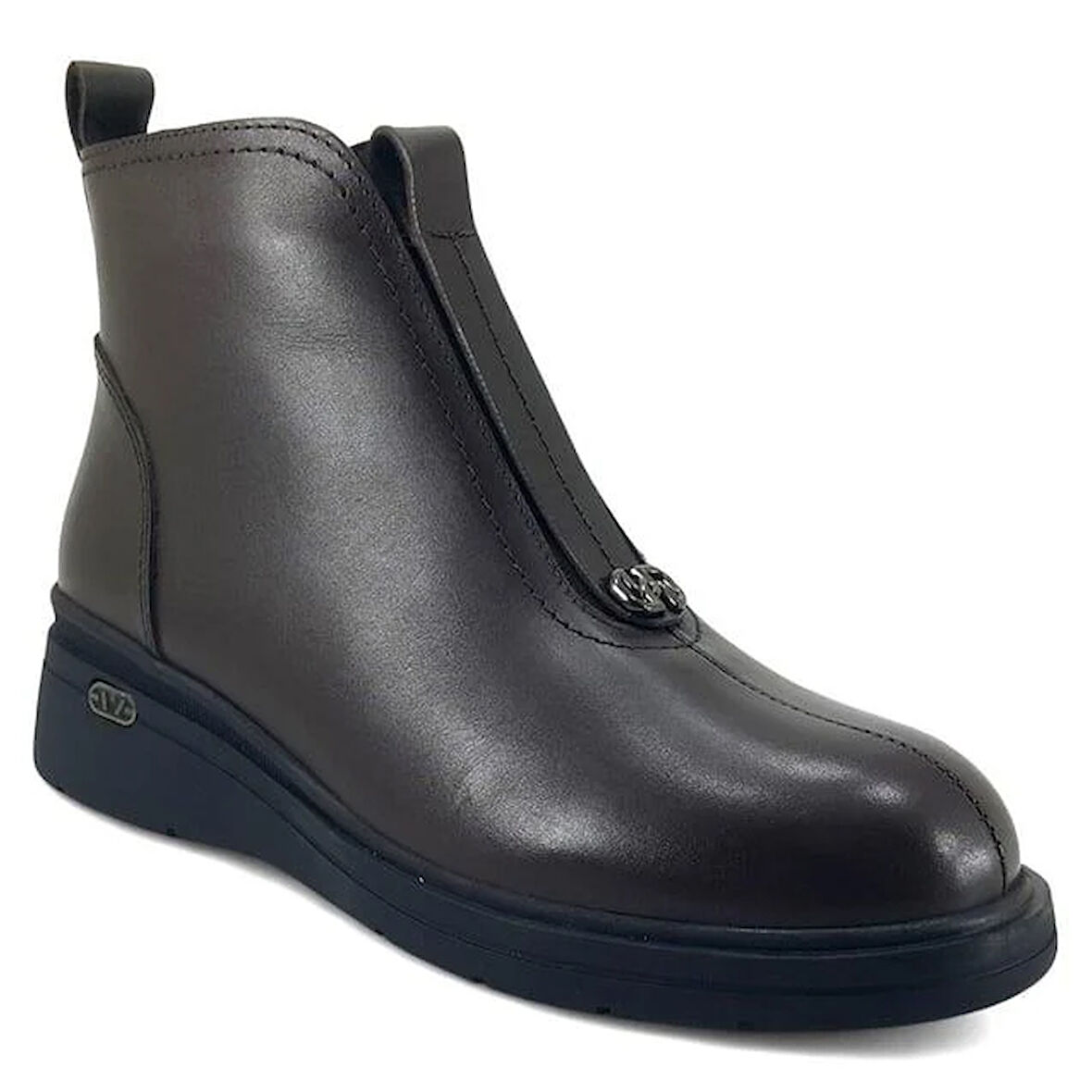 Beety 5068 Hakiki Deri Günlük Kadın Bot-Kahverengi