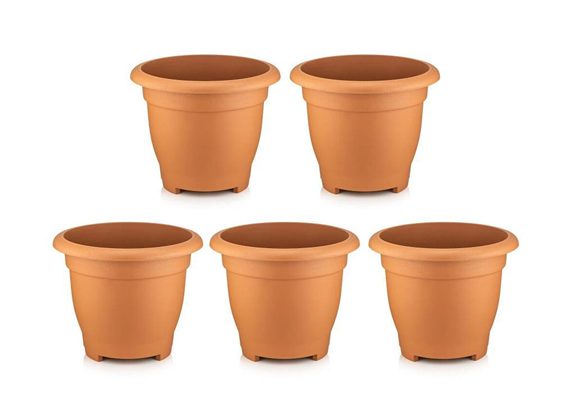 Omnipazar SO-VHS7 Dekoratif Vaha Saksı İç ve Dış Mekan 31 lt Kiremit 5 Adet