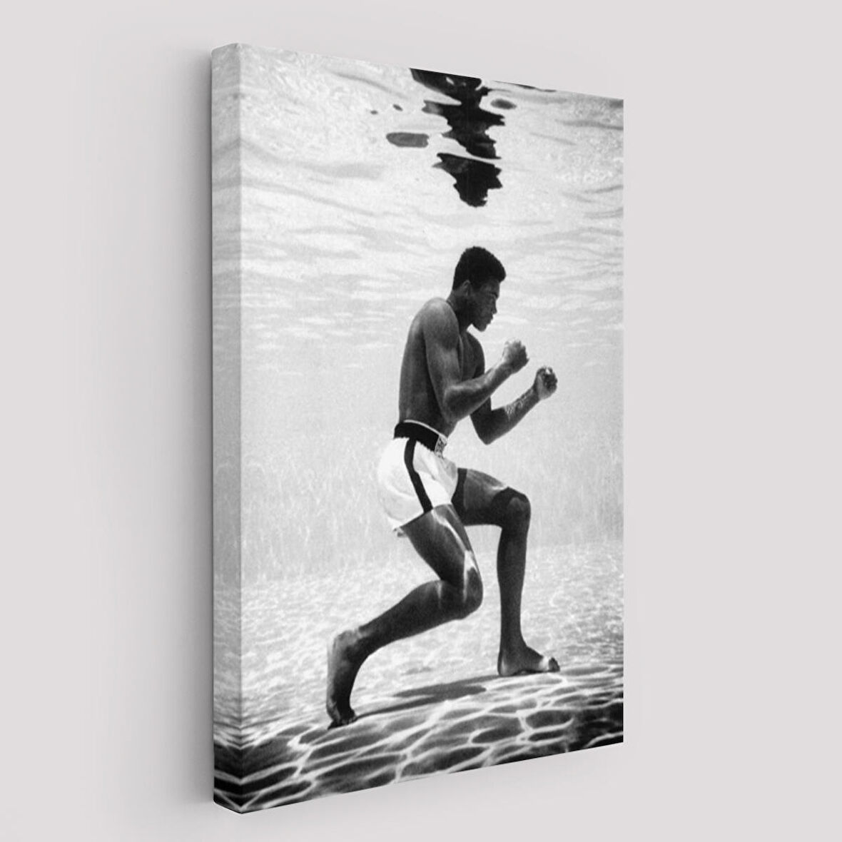 Su Altında Antreman Yapan Boksor Muhammet Ali Duvar Tablosu-6204