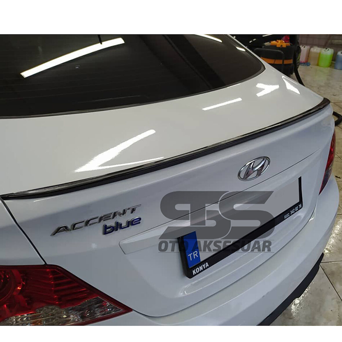Sts Oto Aksesuar Hyundai Accent Blue Bagaj Üstü Slim Spoiler Parlak Siyah