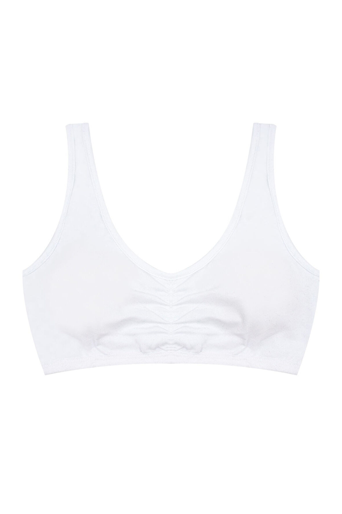 Öts Kız Çocuk Büstiyer Kalın Askılı, Önü Büzgülü, Pedli (%96 Pamuk - %4 Elastan)