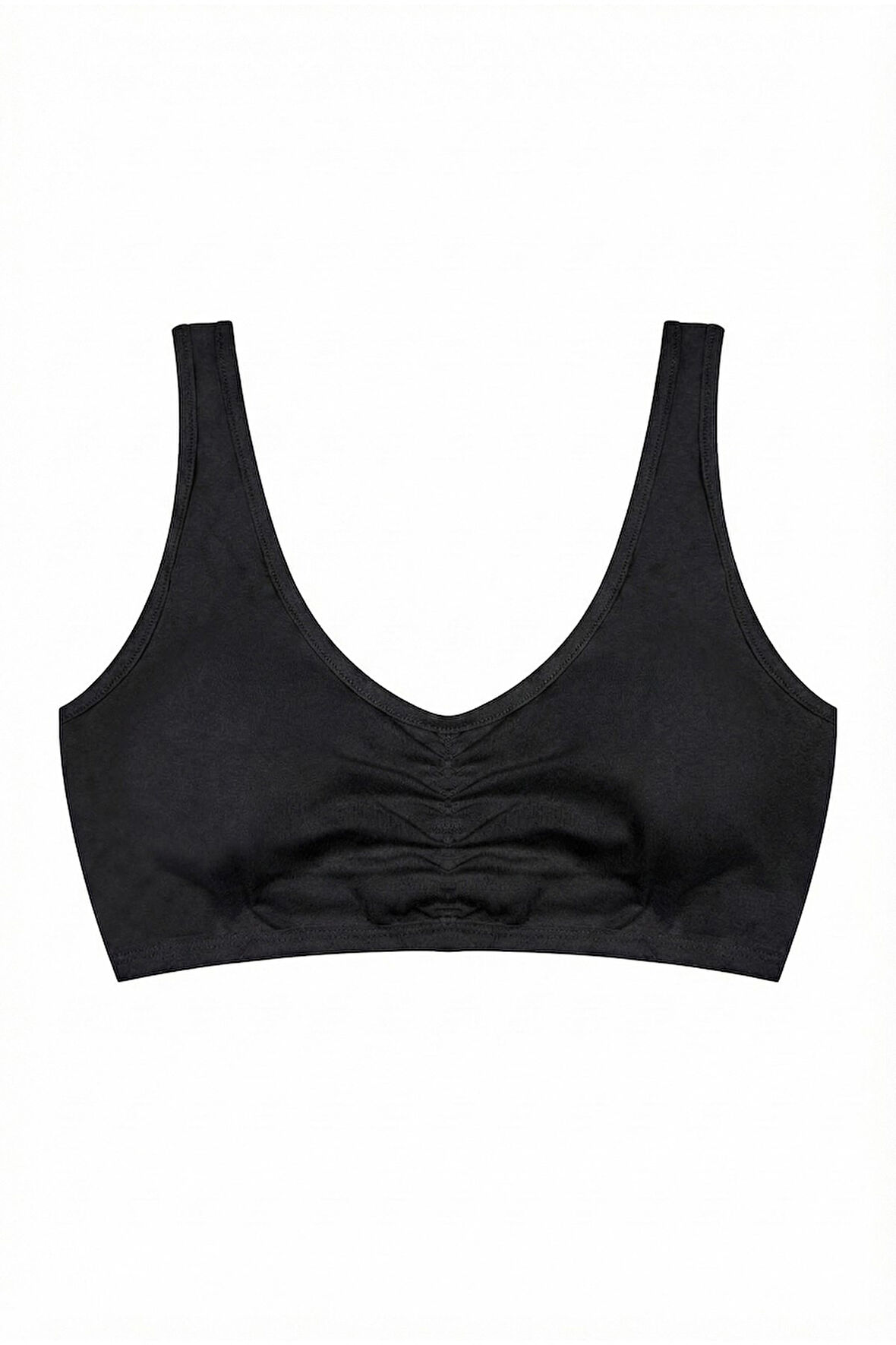 Öts Kız Çocuk Büstiyer Kalın Askılı, Önü Büzgülü, Pedli (%96 Pamuk - %4 Elastan)