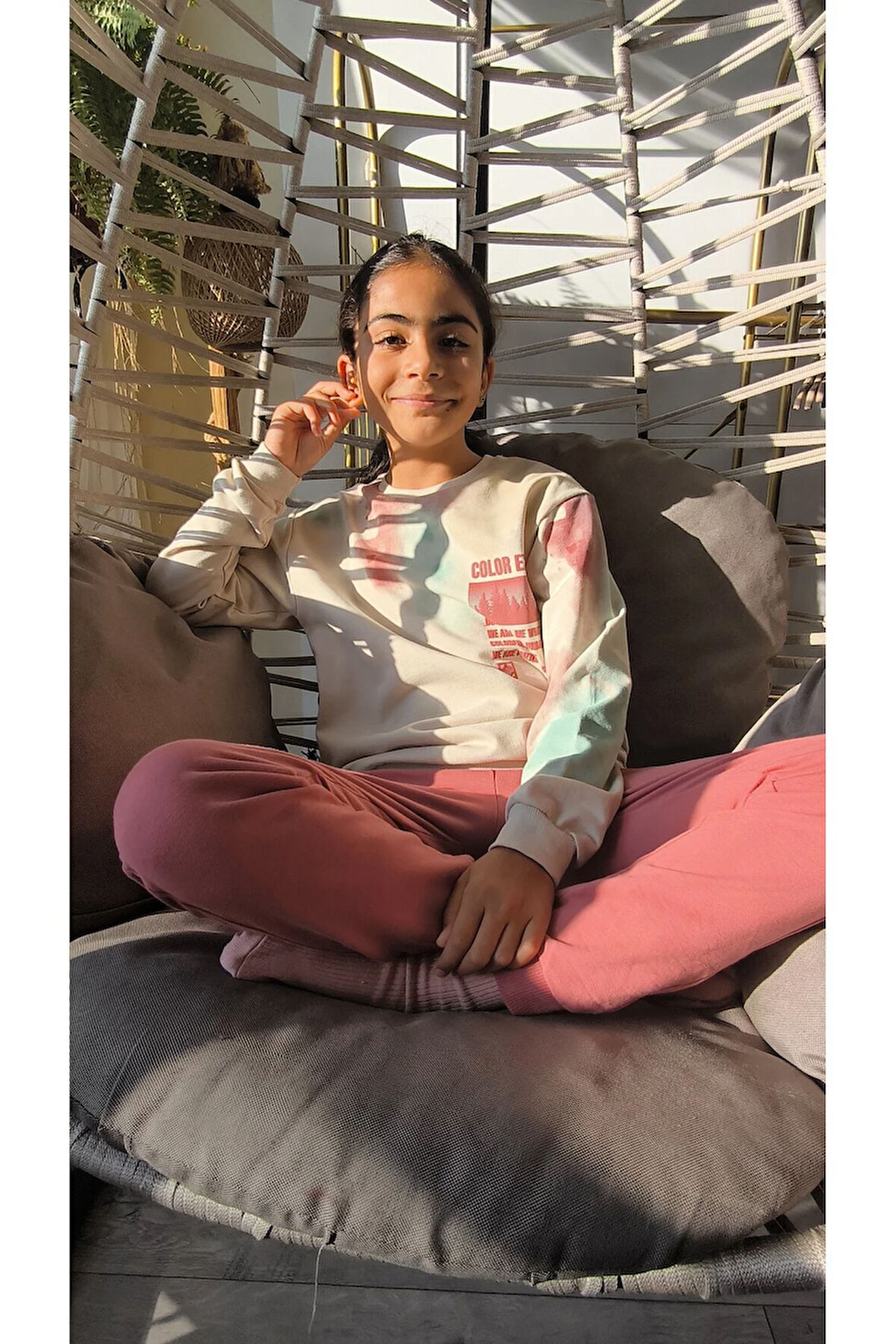 Erkek Kız Çocuk Alt Üst Takım Unisex Uzun Kollu Eşofman Rahat Spor Şık Modern Tasarım Ribanalı