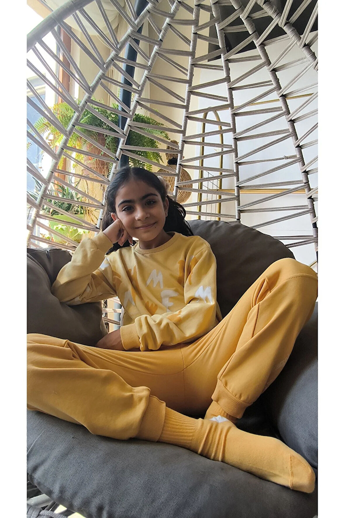 Erkek Kız Çocuk Alt Üst Takım Unisex Uzun Kollu Eşofman Rahat Spor Şık Modern Tasarım Ribanalı