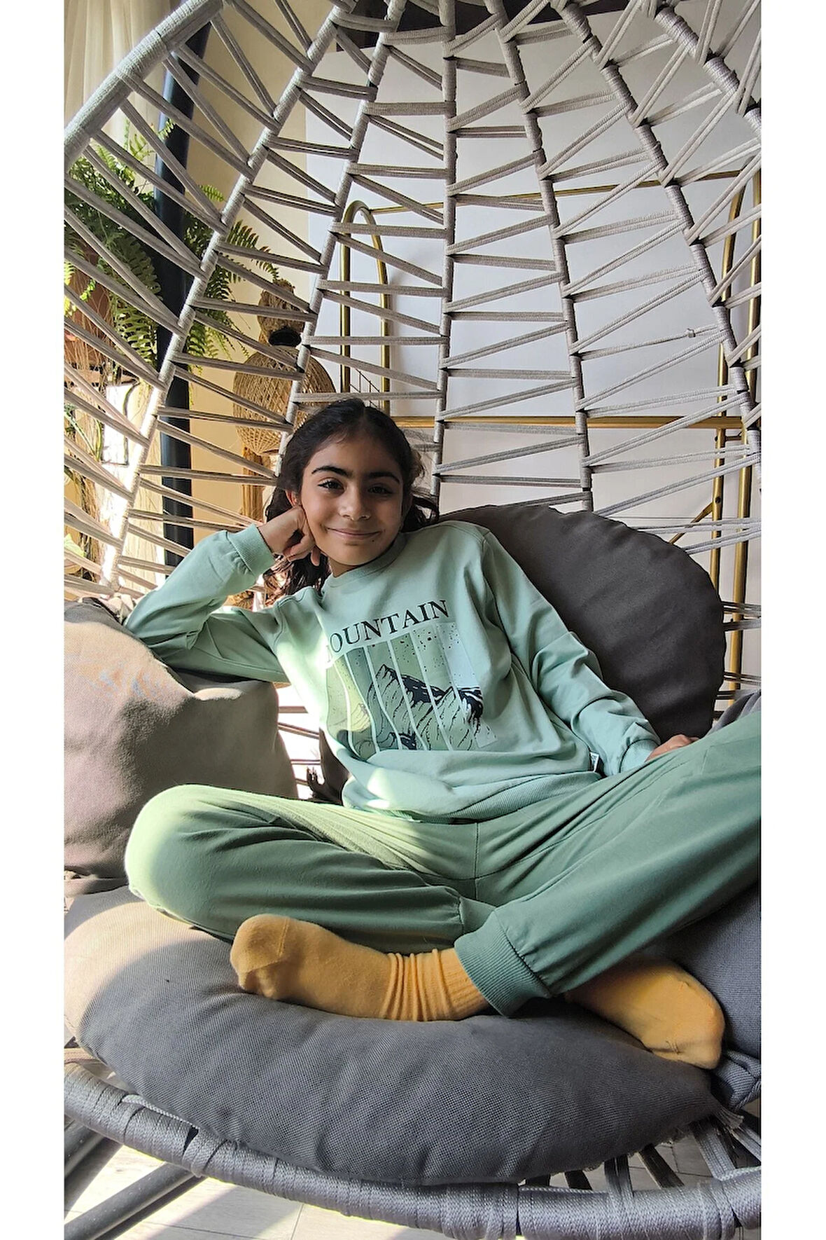 Erkek Kız Çocuk Alt Üst Takım Unisex Uzun Kollu Eşofman Rahat Spor Şık Modern Tasarım Ribanalı