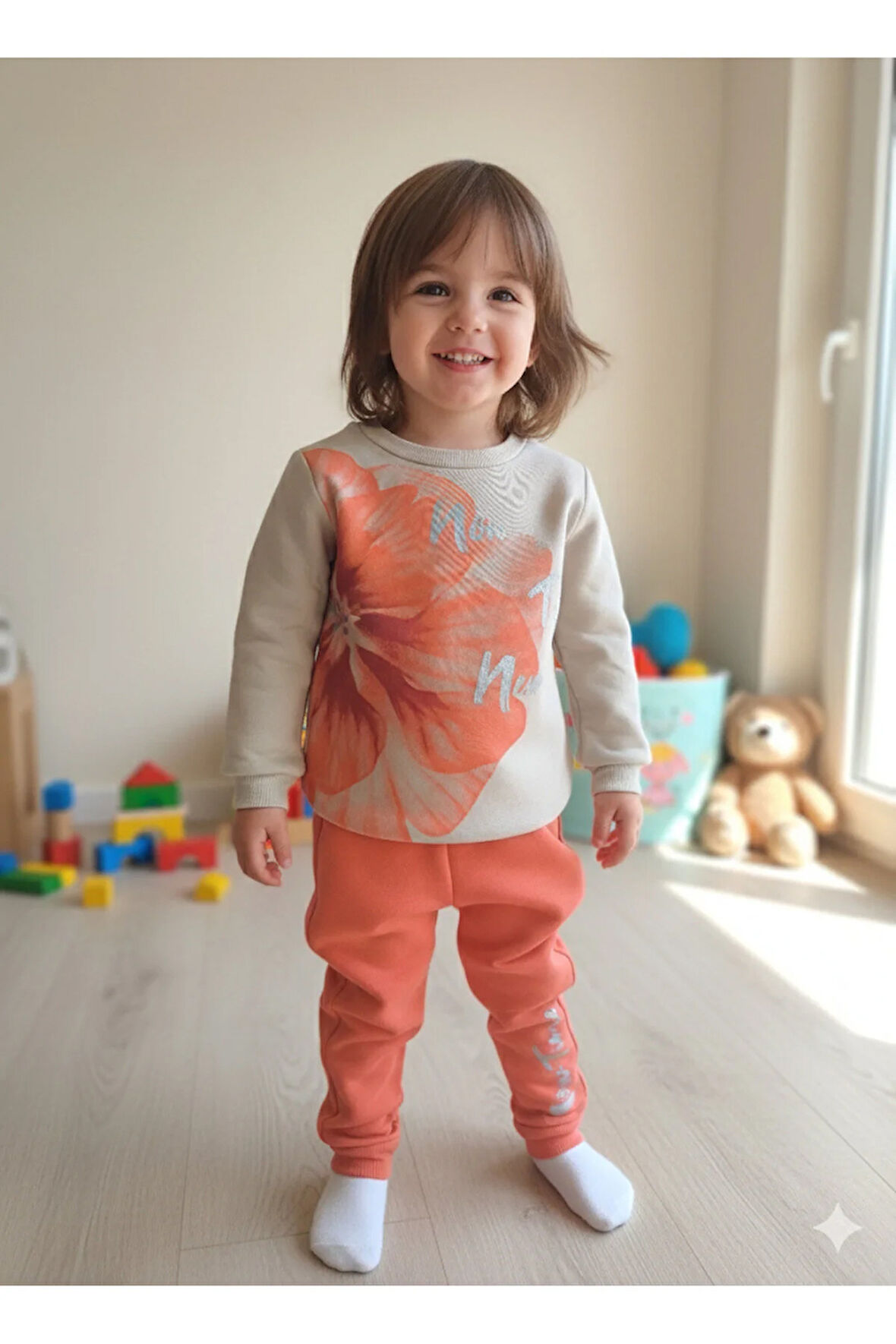 Kız Çocuk Alt Üst Takım Uzun Kollu Eşofman Rahat Şık Modern Tasarım