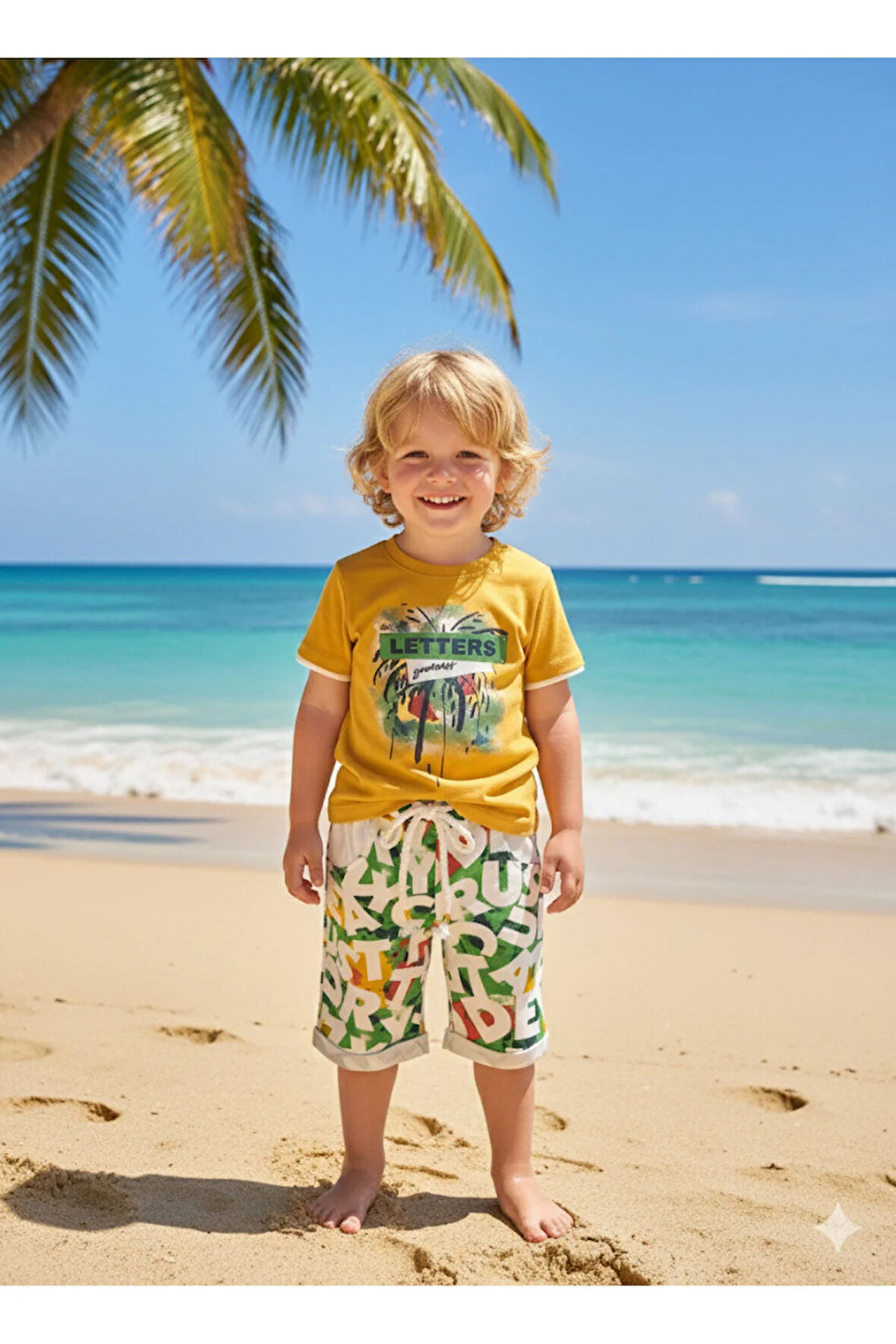 Çocuk Unisex Kız Erkek Şortlu Alt Üst Takım Kreş %100 Pamuk Rahat Tarz Tasarım Premium