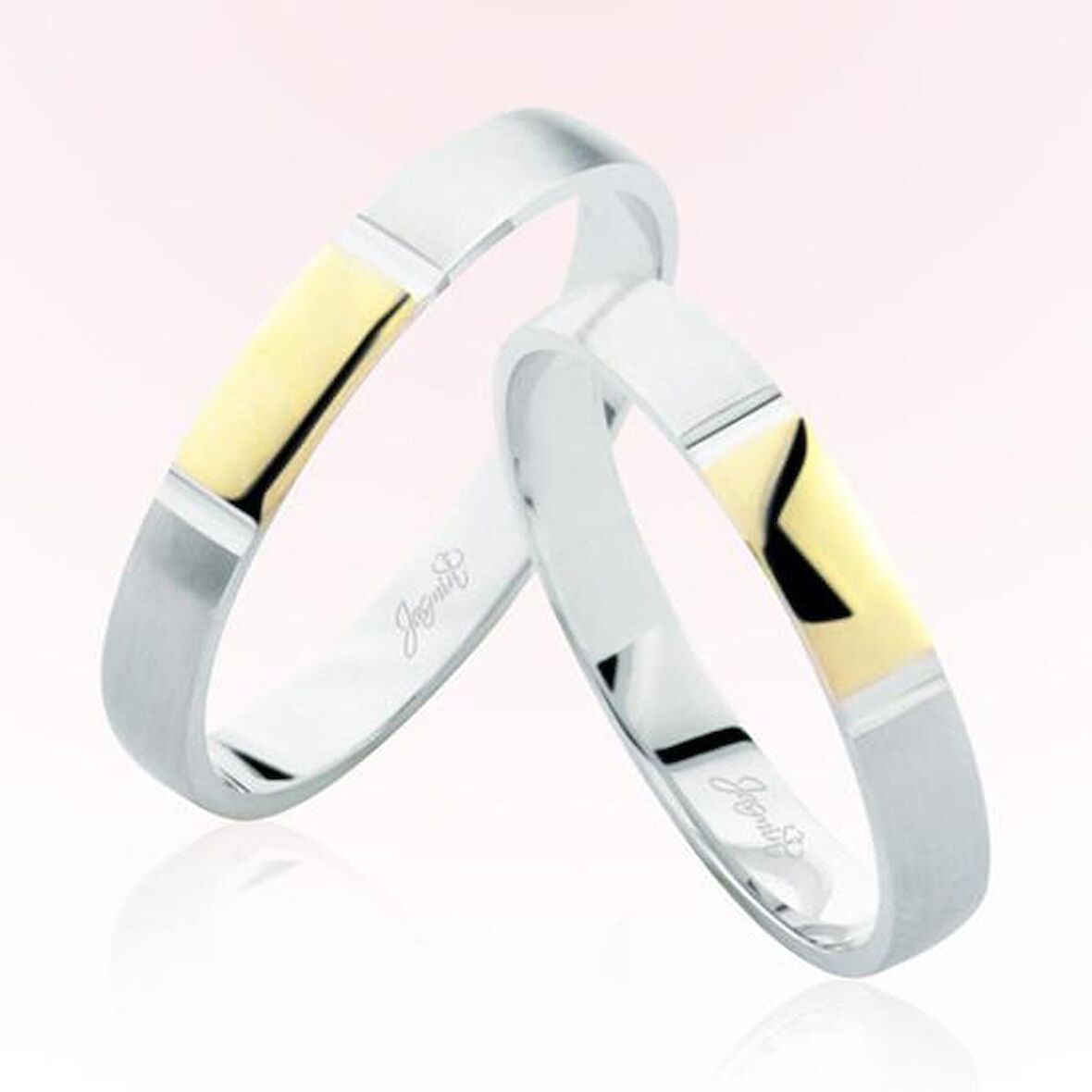 Beyaz Sarı Altın Alyans 6208