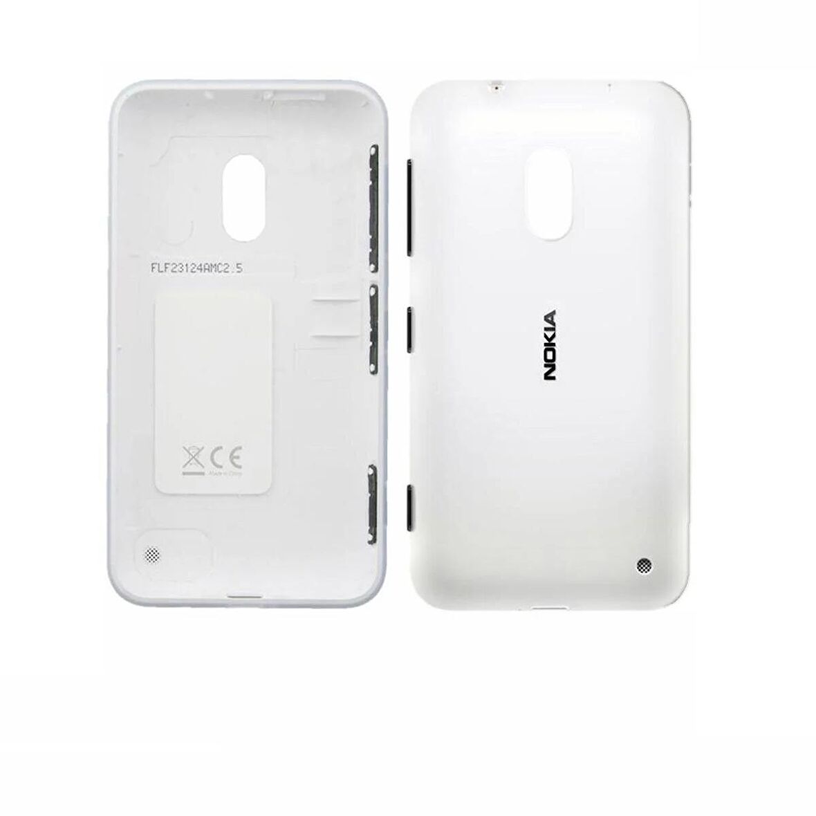 Nokia 620 Arka Kapak Nokia Lumia 620 uyumlu Beyaz Arka Kapak On OFF ve Ses Tuşu Plastiği