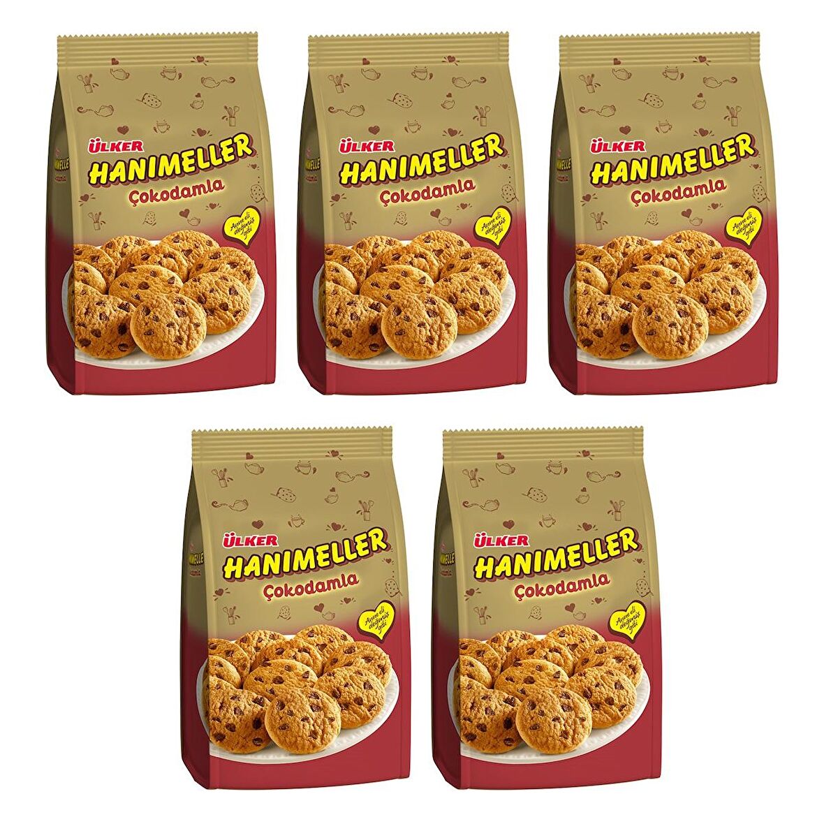 Ülker Hanımeller Çokodamla Kakaolu Damla Bisküvi 150 Gr X 5 Adet
