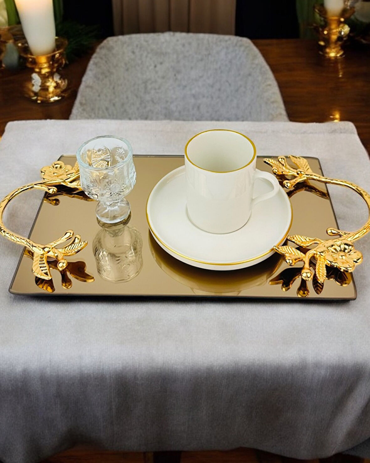 Amour Söz Nişan Kahve Tepsisi