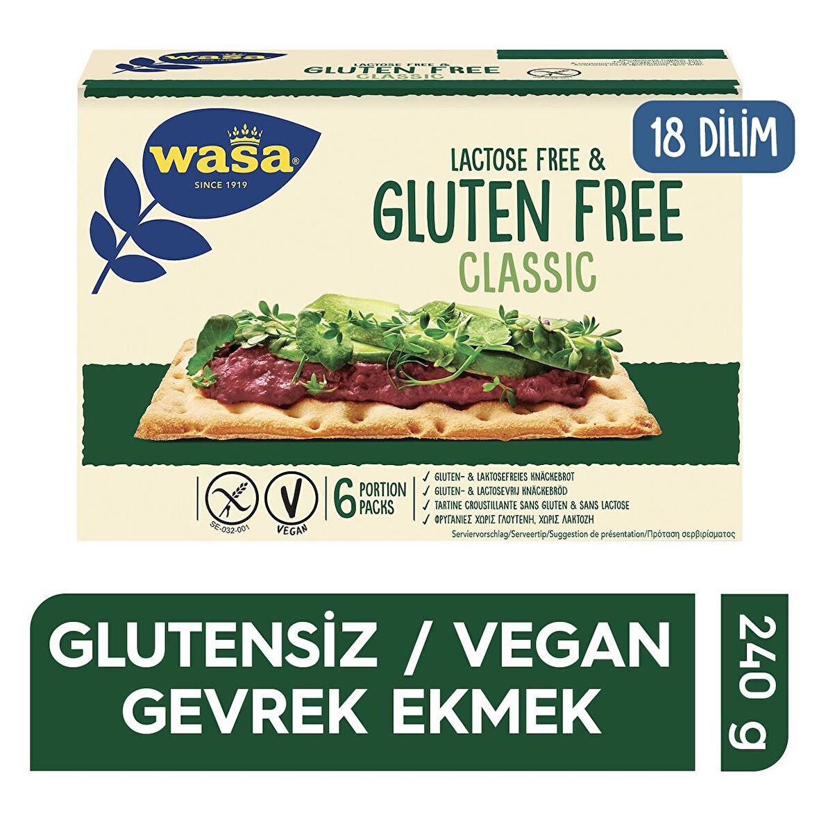 Wasa Glutensiz Gevrek Ekmek (Crispbread Gluten Free) 240 G