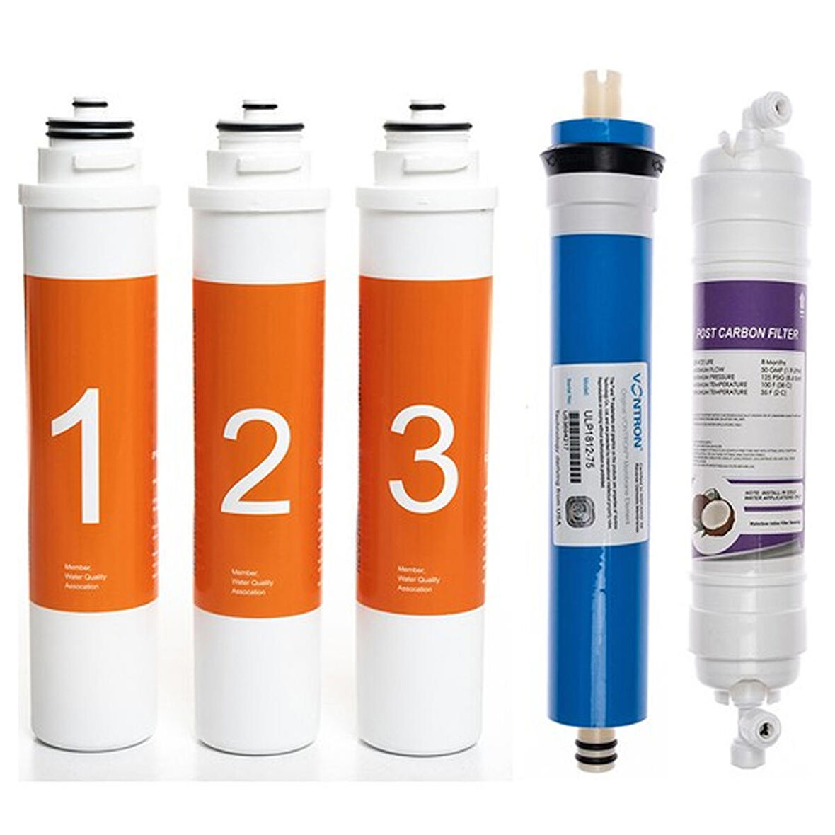 Sulook Waterlife Su Arıtma Cihazı Uyumlu Tak-Çevir 5'li Filtre Seti, Vontron Membranlı