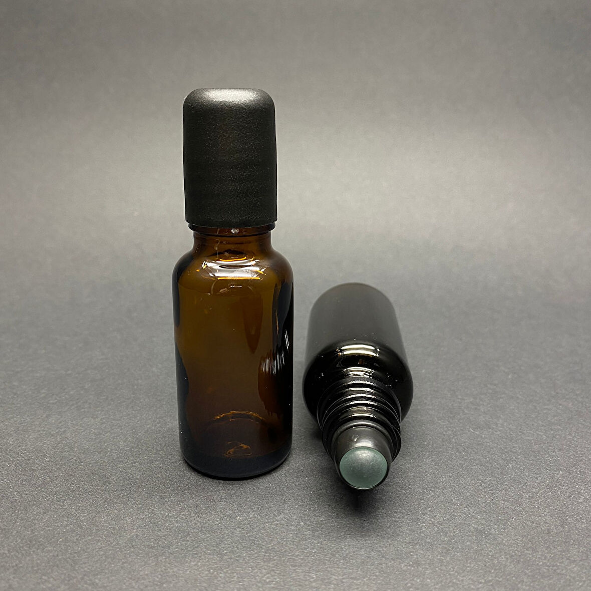 20 cc Amber Cam Roll on Şişesi , Siyah Kapaklı Rollon Şişe 20 Ml  x 3 Adet