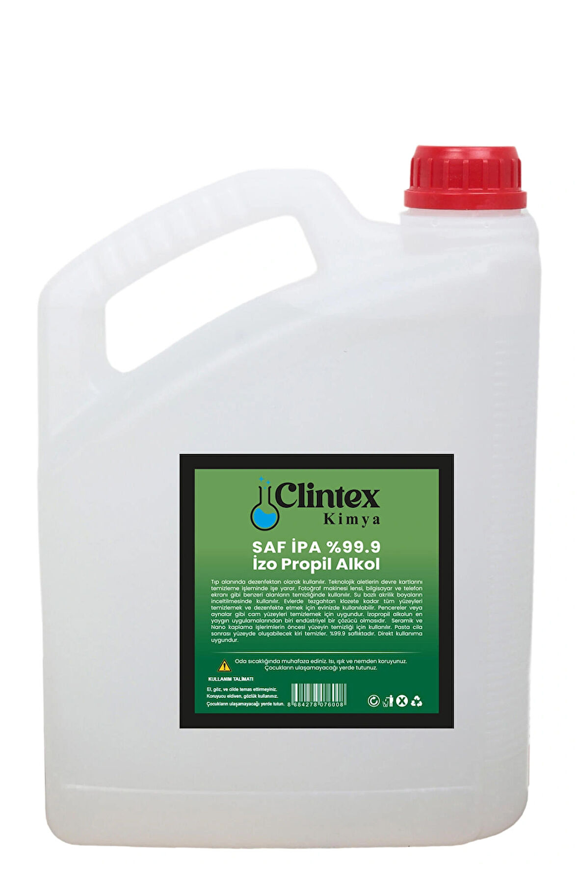 Clintex Kimya Saf İpa %99.9 İzopropil Alkol Yüzey Temizleyici 3 Lt