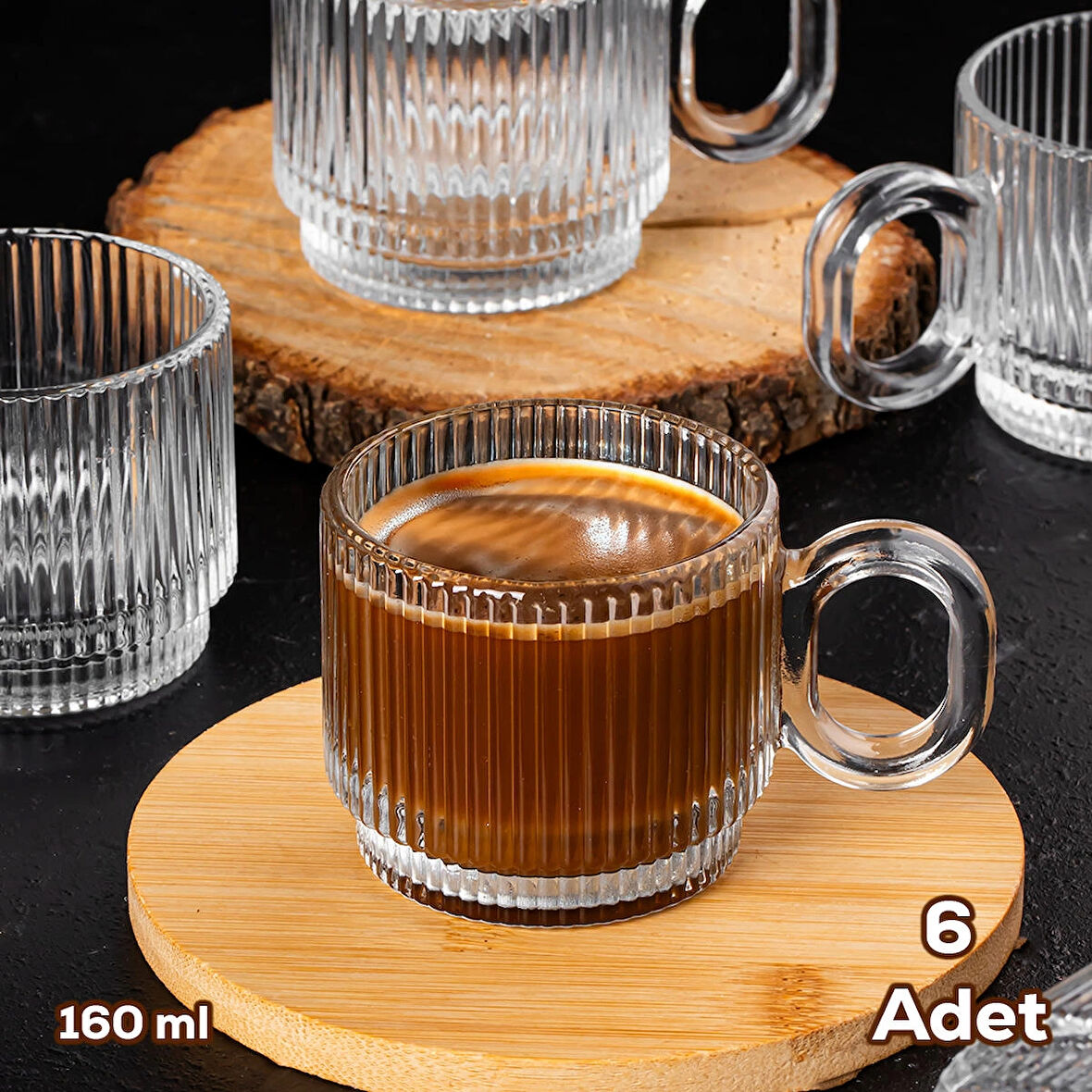 Porsima Salvador 160ml 6'lı Şeffaf Cam Su ve Meşrubat Bardağı Kupa Seti