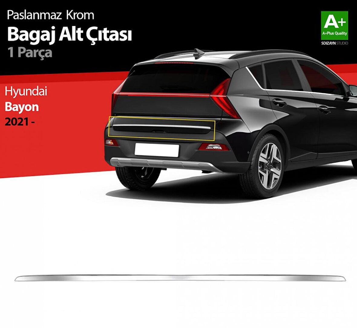 S-Dizayn Hyundai Bayon Krom Bagaj Alt Çıtası 2021 Üzeri