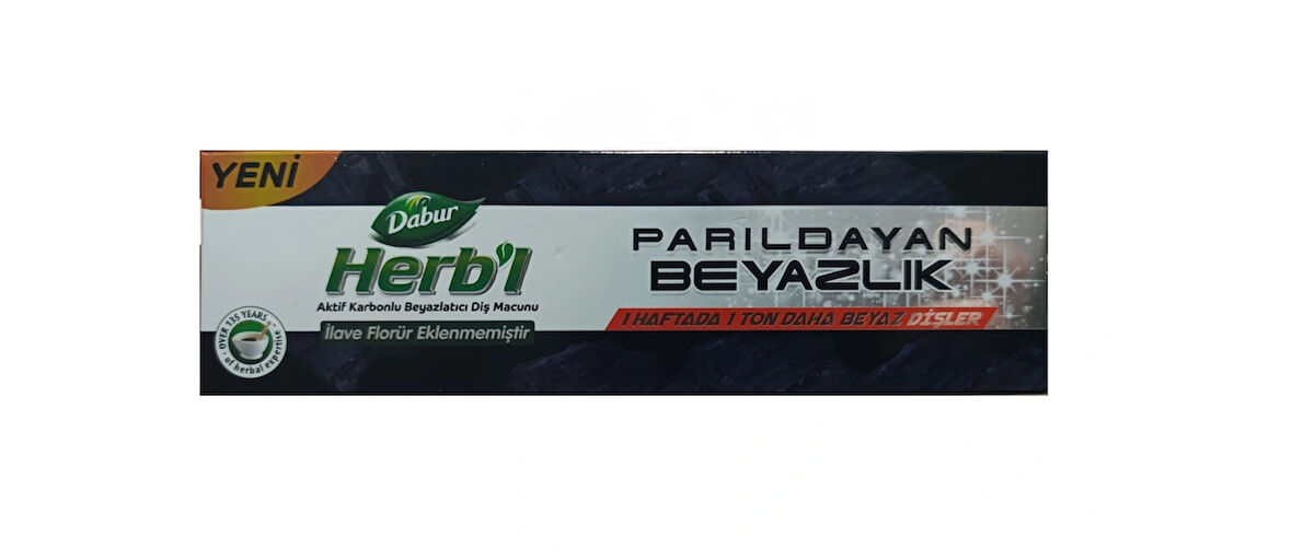  HERB'L Parıldayan Beyazlık Aktif Karbonlu Beyazlatıcı Diş Macunu 100g