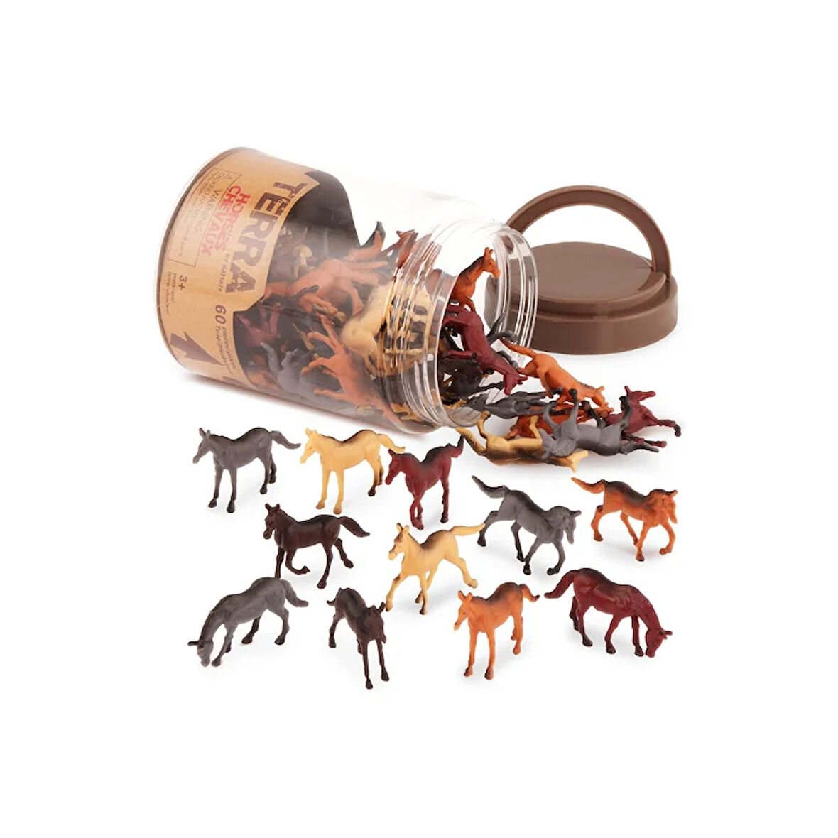 Terra 60 Parça Tüp İçinde Küçük Oyun Seti - Atlar