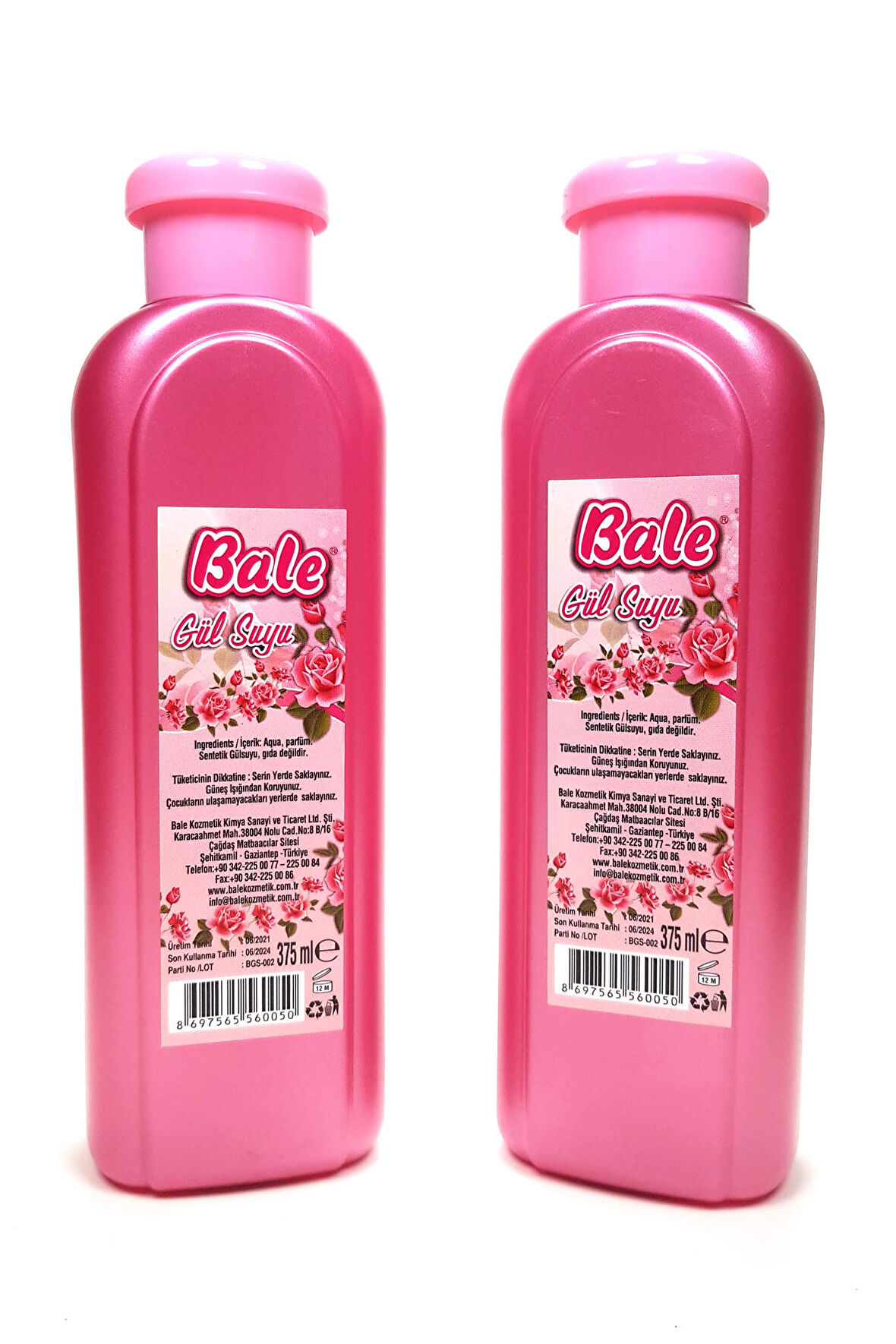 Bale Gül Suyu Pet Şişe 375 ml 2 Adet