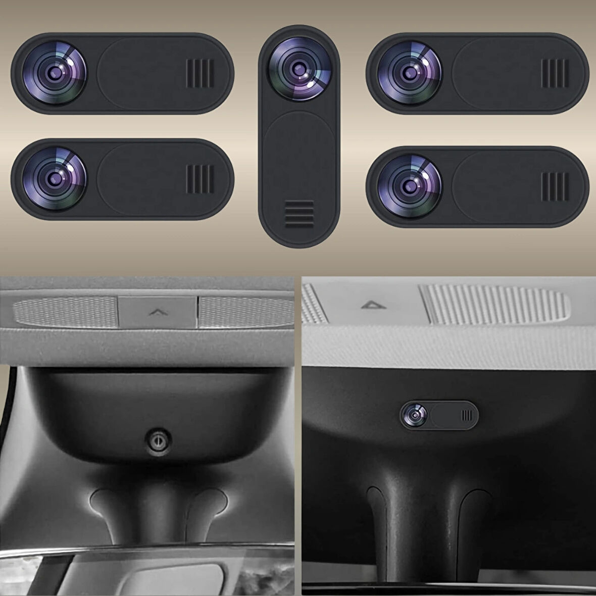 Tesla Model Y/3 /Juniper Kamera Gizlilik Kapağı,Web Kamerası Kapağı Gizlilik Koruyucu (5 Adet)