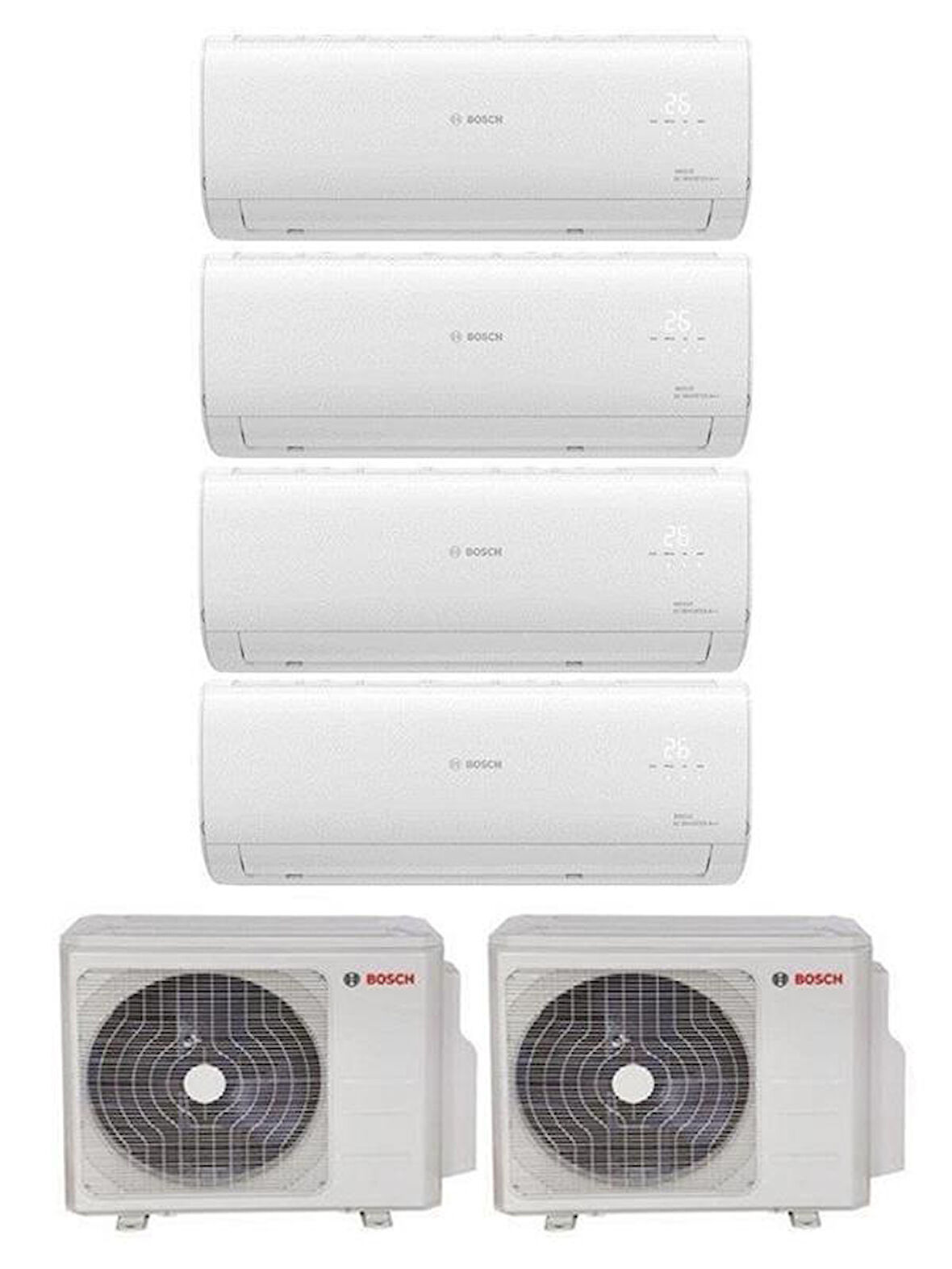 Bosch Multi Split İnverter Klima 64000 Btu Dış (42+42) + 4 İç Ünite 12000 + 12000 + 12000 + 24000 Btu