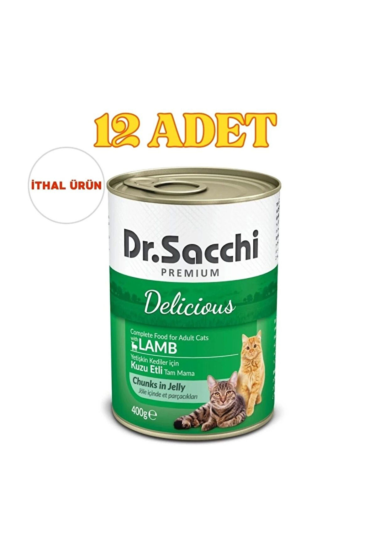 Kuzu Etli Konserve Kedi Maması 12 x 400gr