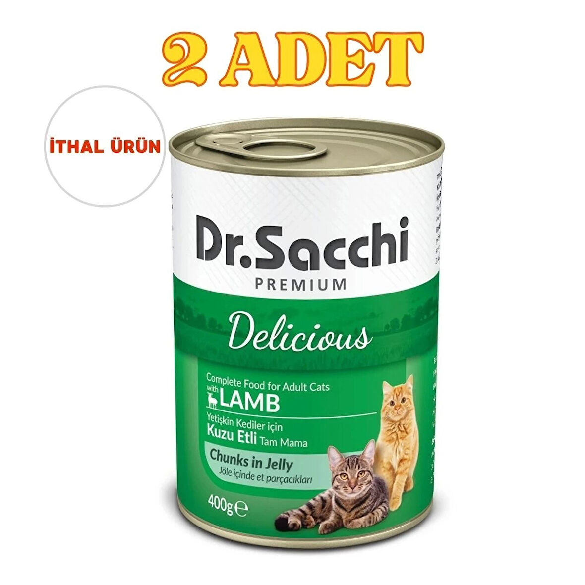 Kuzu Etli Konserve Kedi Maması 2 x 400gr