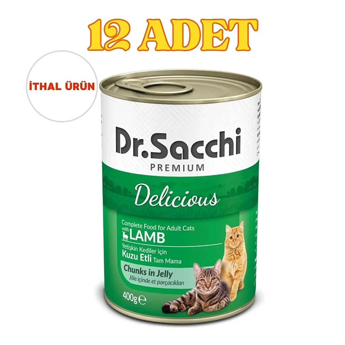 Kuzu Etli Konserve Kedi Maması 12 x 400gr