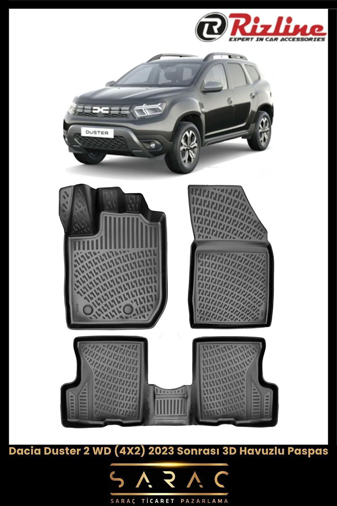 Rizline Dacia Duster 4x2 2024 Model 3D Havuzlu Paspas