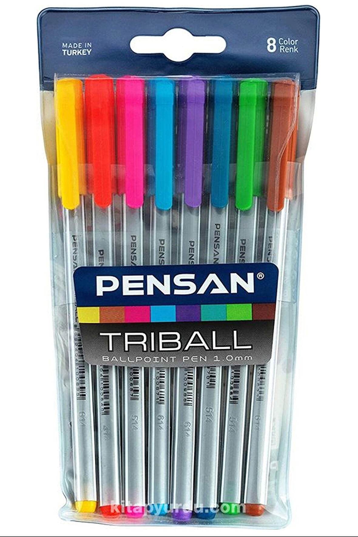 Pensan Triball Tükenmez Kalem Renkli 8'li Set