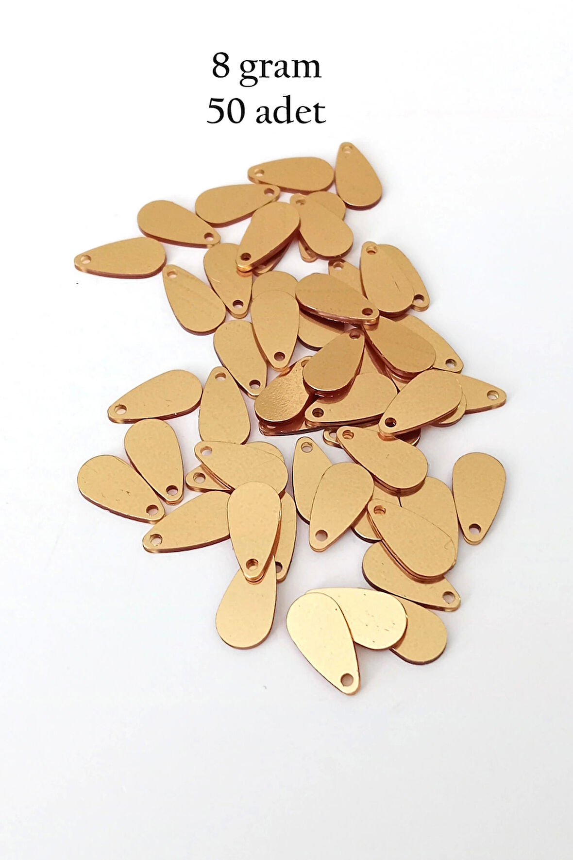 Oya Abiye Bileklik Kolye Pleksi Metalik Plastik Pul Altın Renk 8 gram 50 adet - BNC484