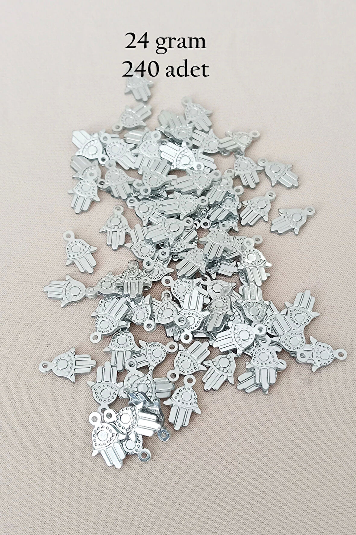 Oya Abiye Bileklik Kolye Pleksi Metalik Plastik Pul Gümüş Renk 24 gram 240 adet - BNC586