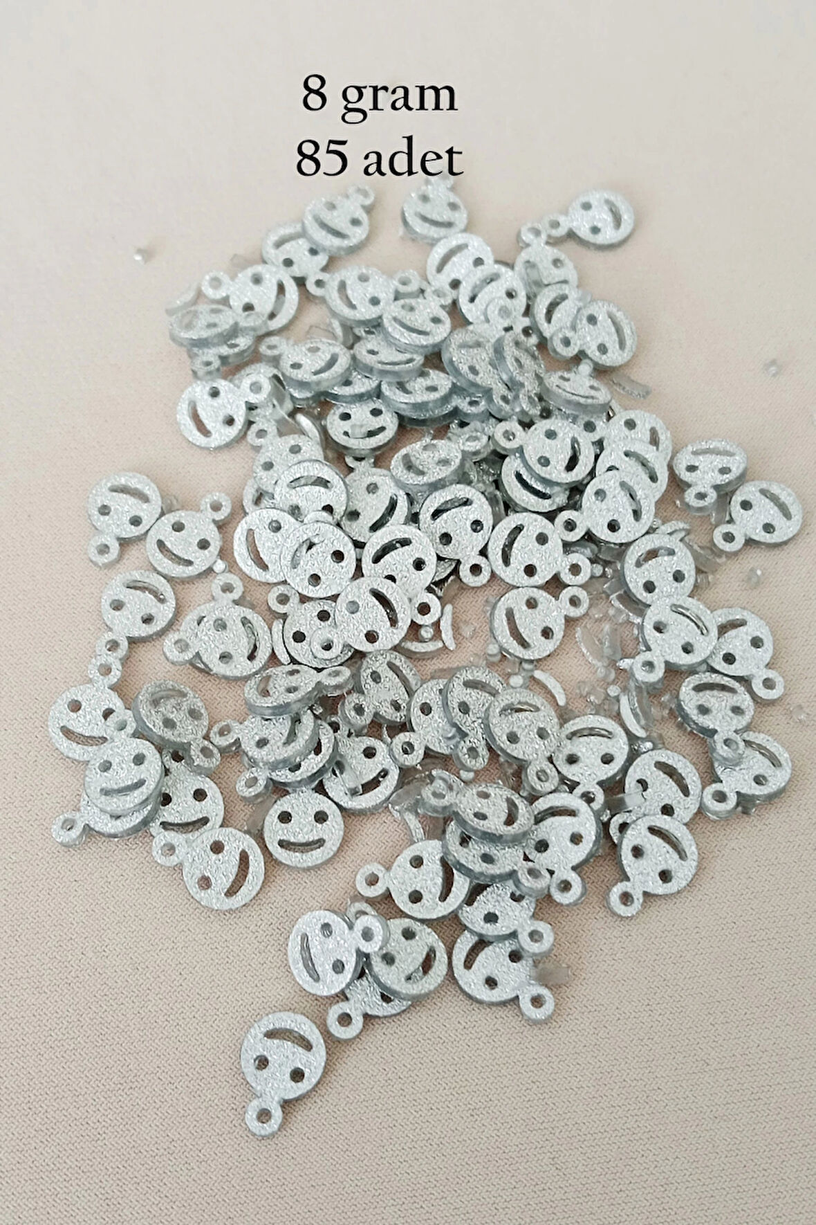 Oya Abiye Bileklik Kolye Pleksi Metalik Plastik Pul Gümüş Renk 8 gram 85 adet - BNC525