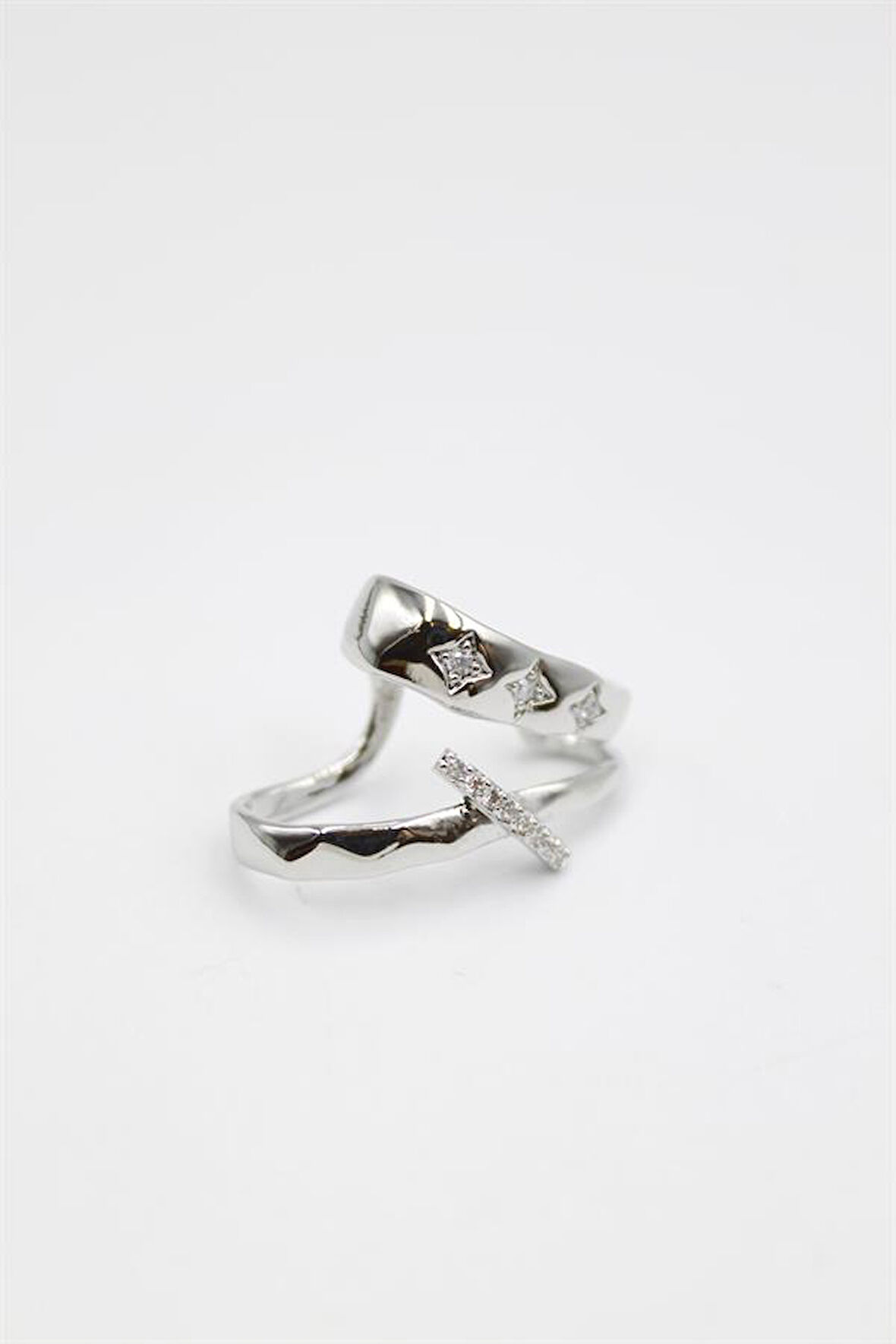 Taşlı Kıkırdak Küpe - Gümüş