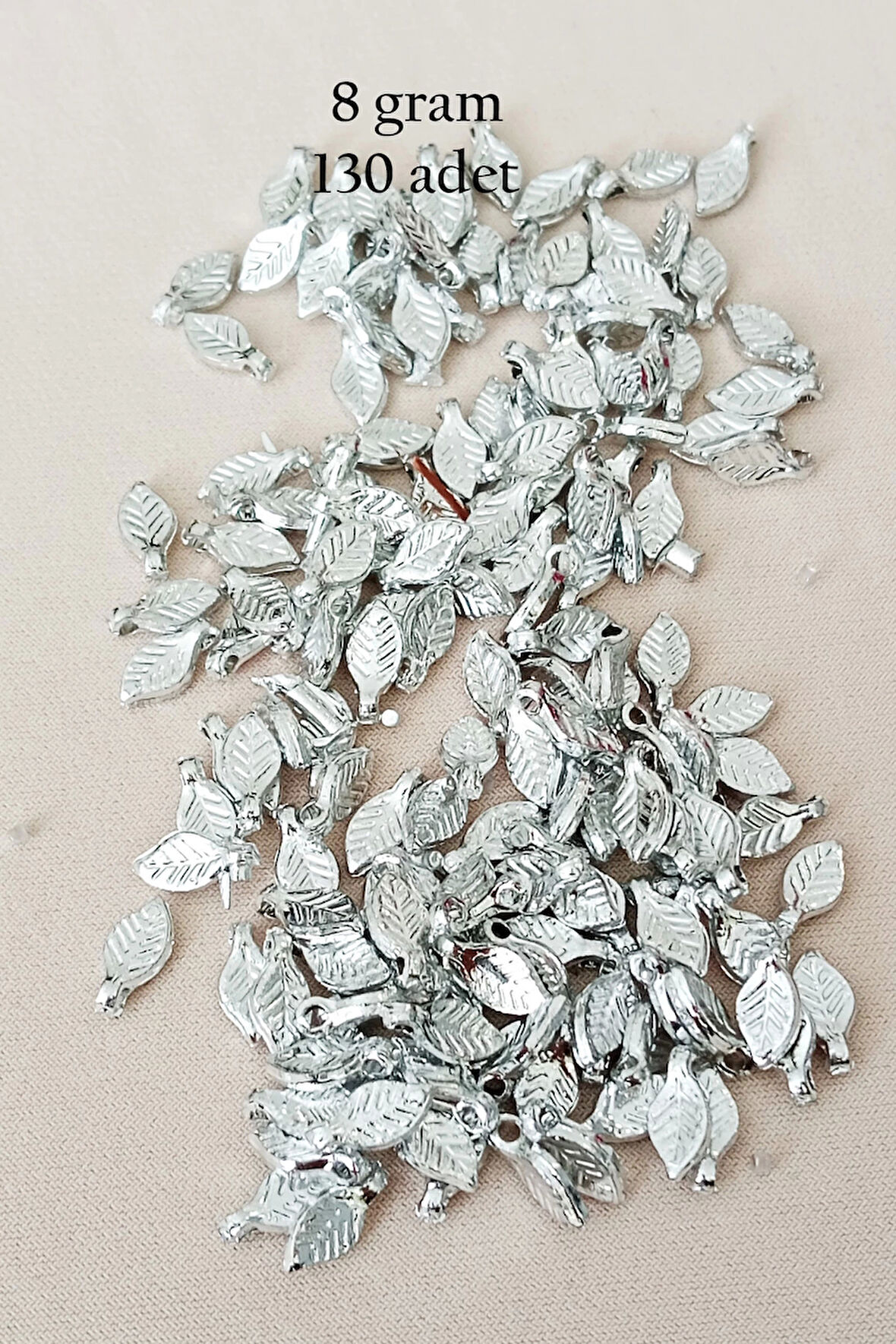 Oya Abiye Bileklik Kolye Pleksi Metalik Plastik Pul Gümüş Renk 8 gram 130 adet - BNC514