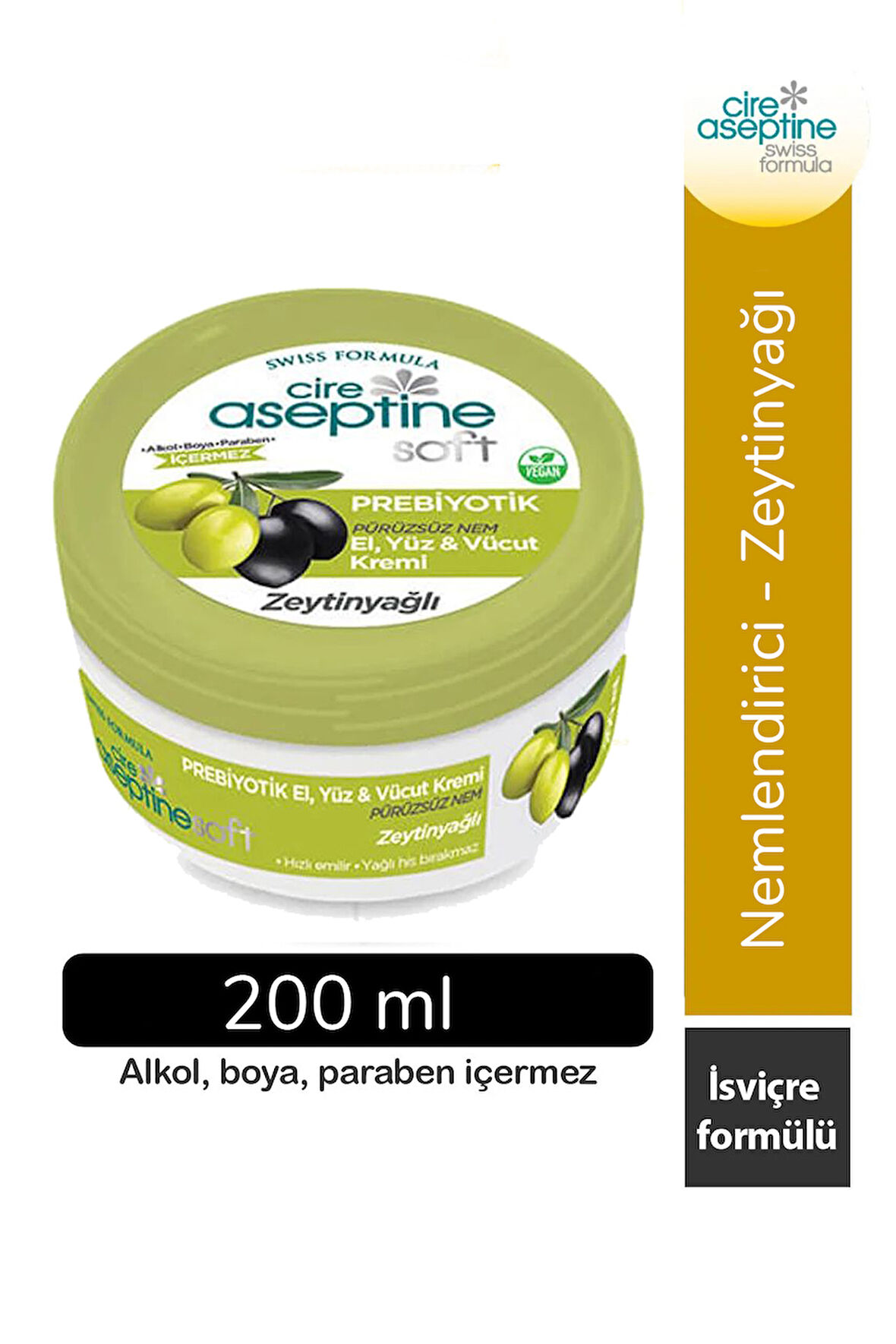 Cire Aseptine Soft Zeytinyağlı Nemlendirici Pürüzsüzleştirici Prebiyotikli Krem 200 ml