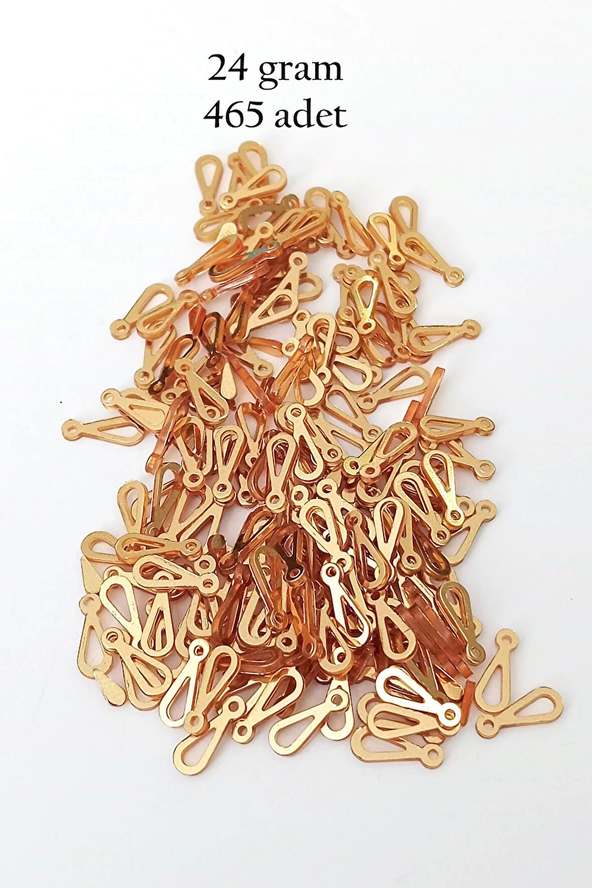Oya Abiye Bileklik Kolye Pleksi Metalik Plastik Pul Altın Renk 24 gram 465 adet - BNC542