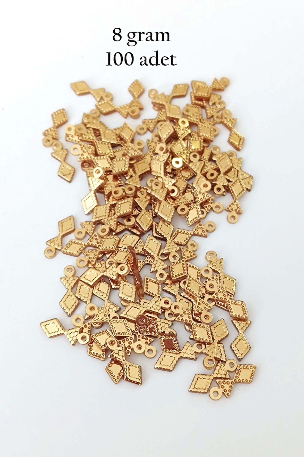 Oya Abiye Bileklik Kolye Pleksi Metalik Plastik Pul Altın Renk 8 gram 100 adet - BNC476