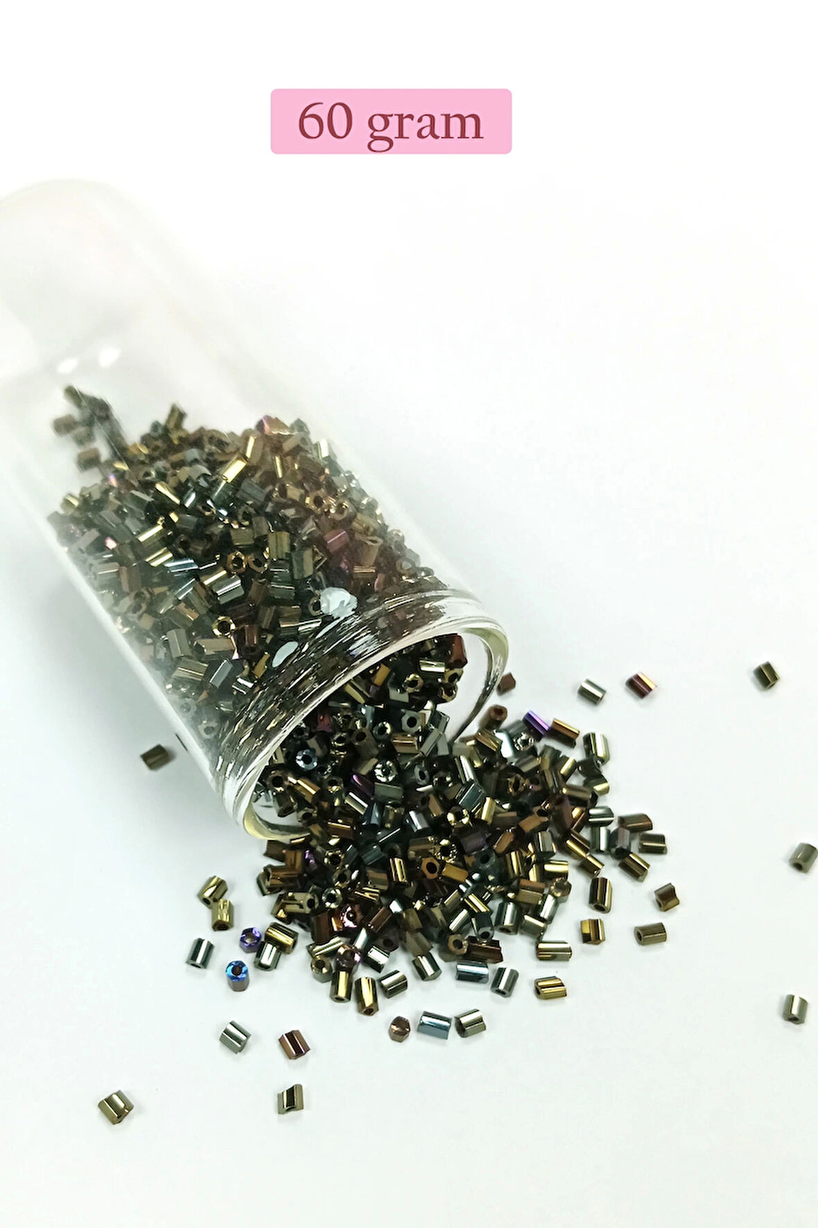 Kesme Cam Boncuk 2mm - 60 Gram - Asker Yeşili - BNC388