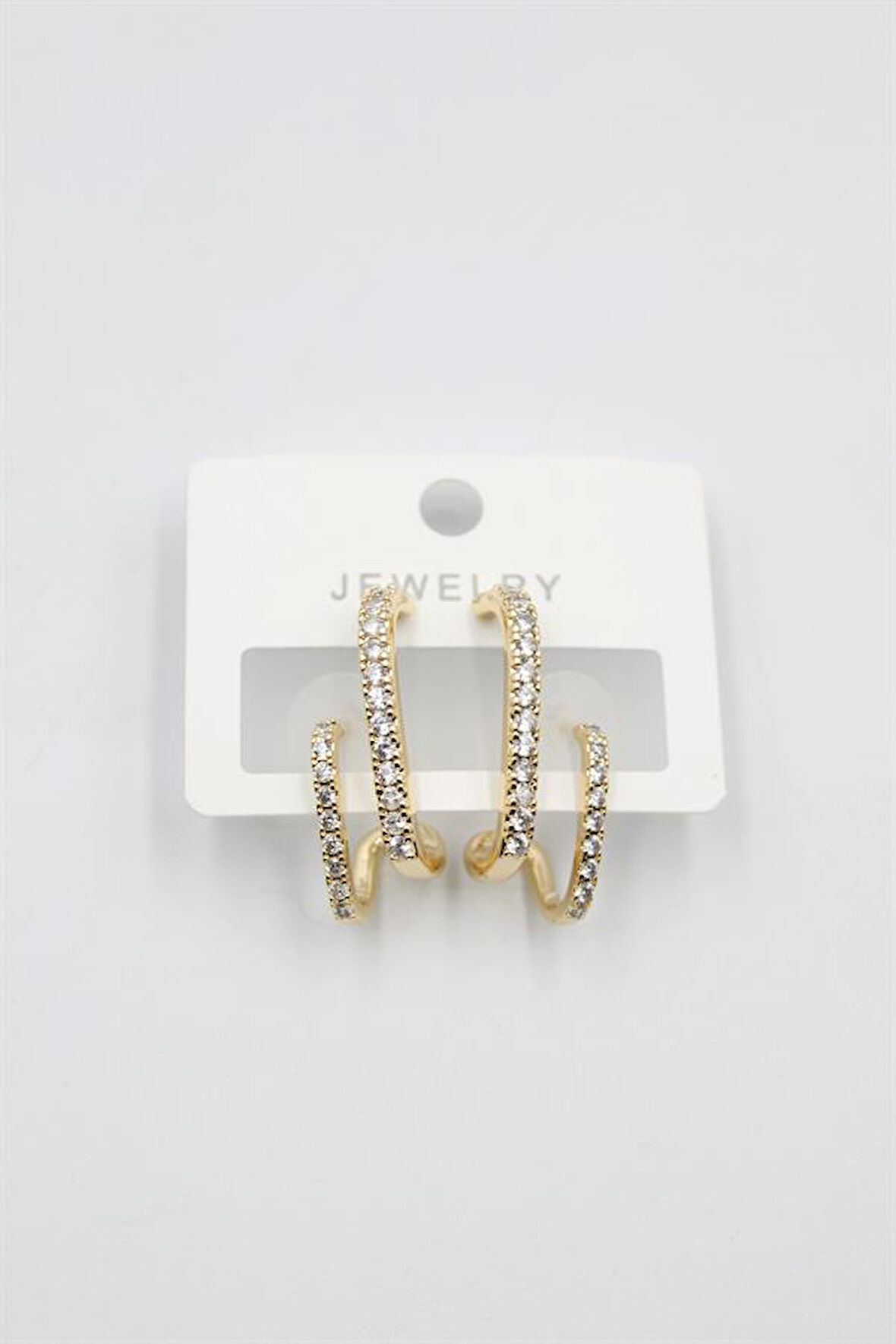 Taşlı Küpe - Altın