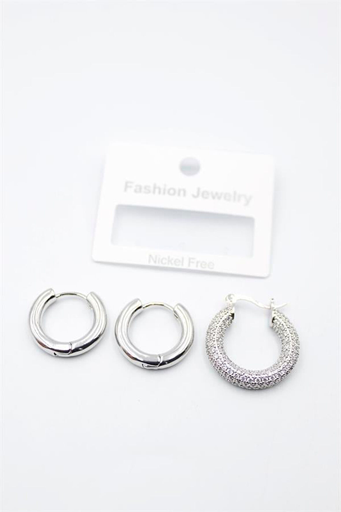 3'lü Halka Küpe - Gümüş