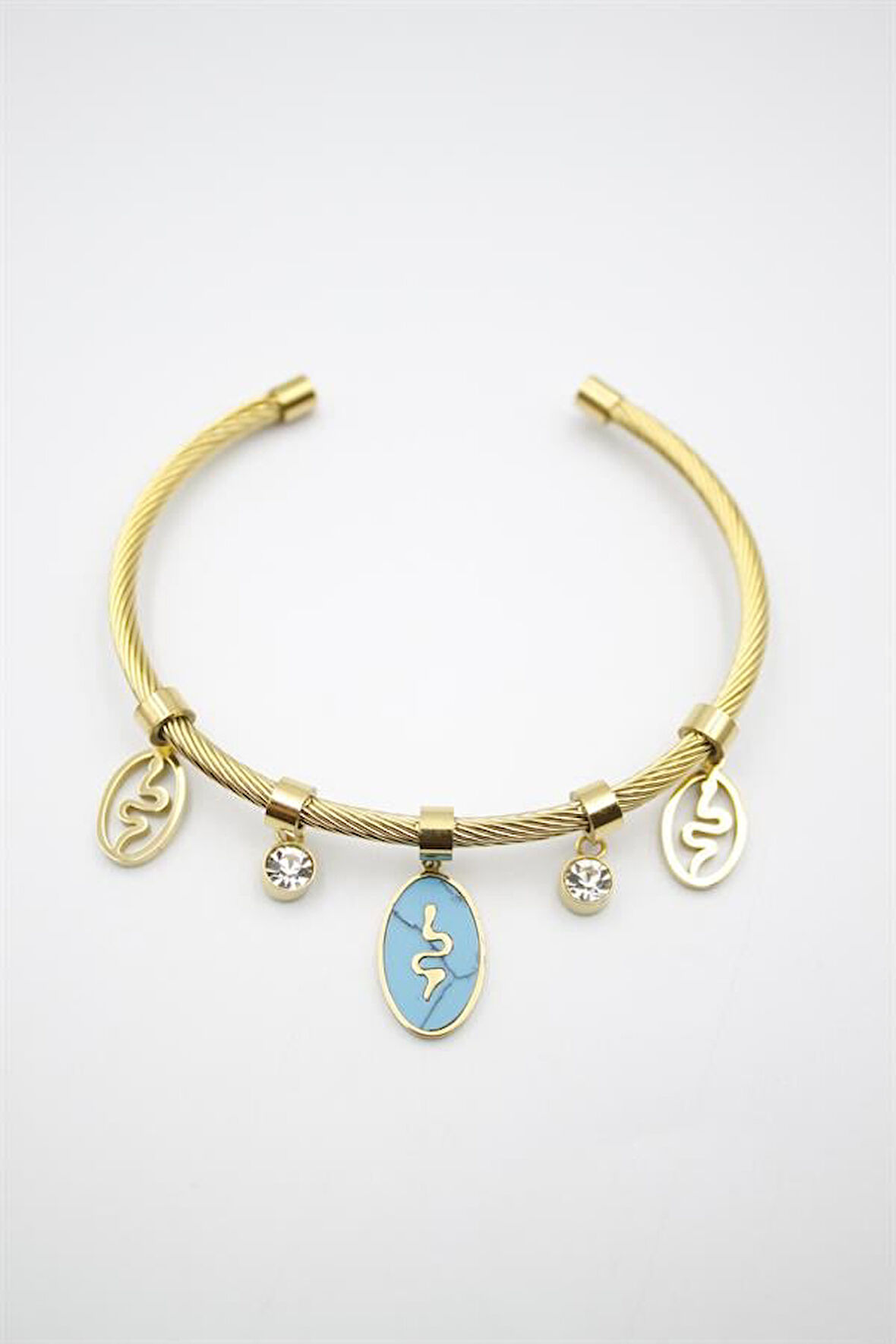 Yılan Örgü Bilezik - Altın