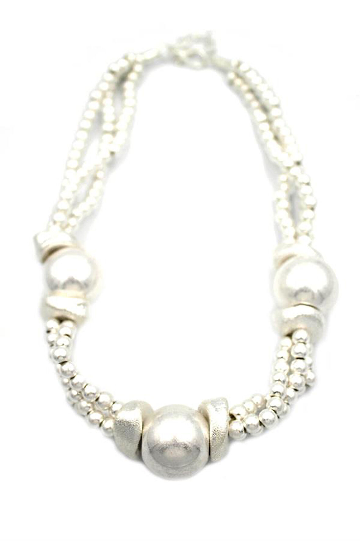 Mat Boncuk Kolye - Gümüş