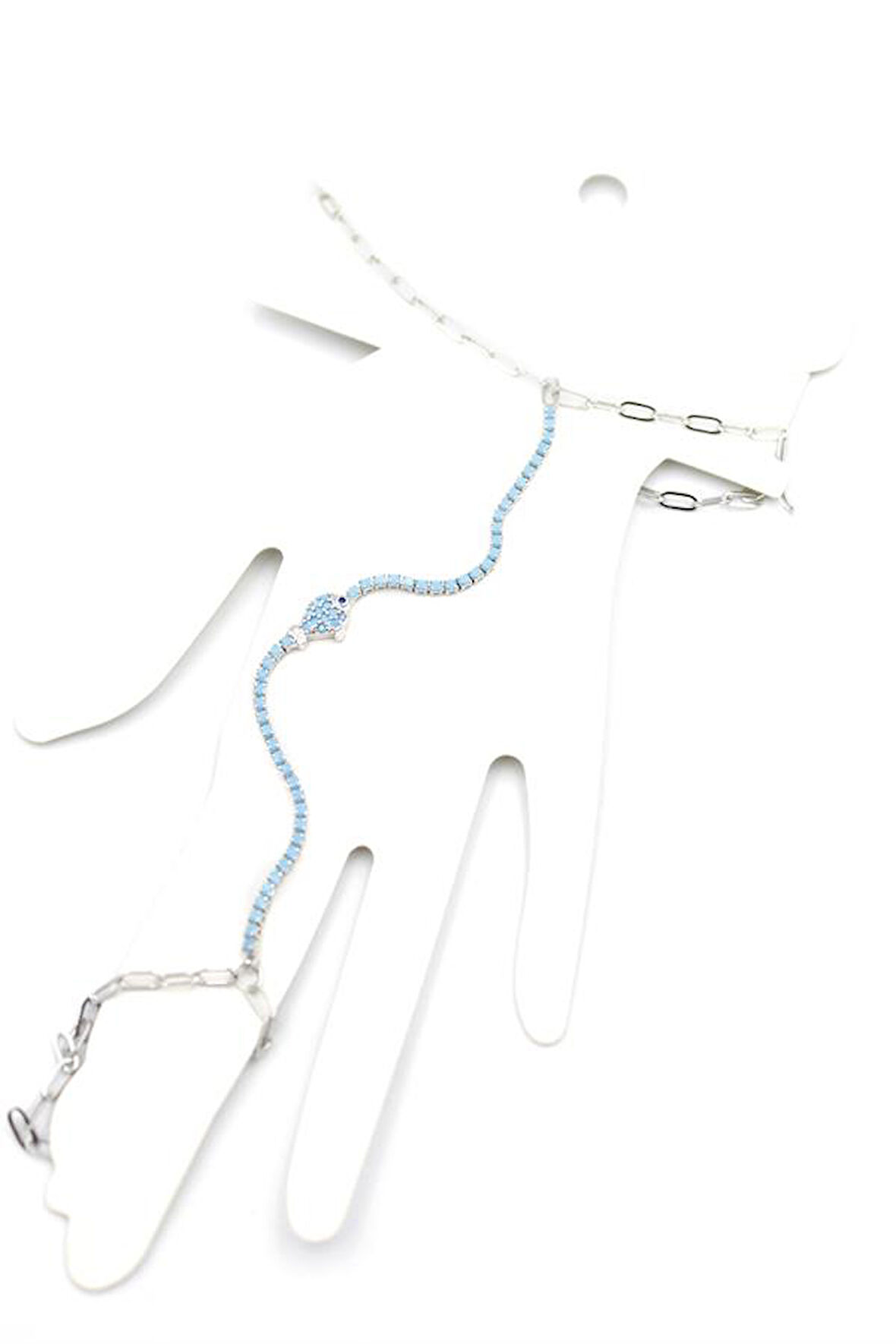 Mavi Taşlı Balık Şahmeran - Gümüş