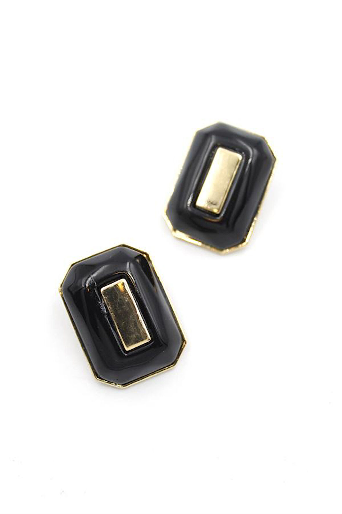 Dikdörtgen Küpe - Siyah