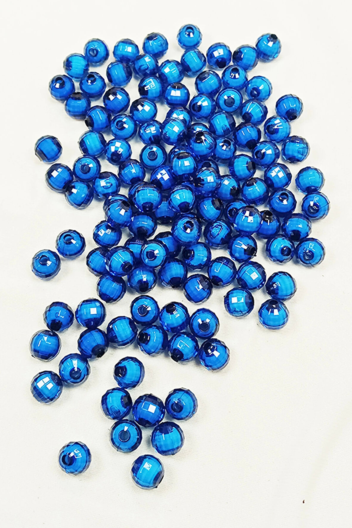 Dünya Boncuk İçten Boncuklu Bileklik Çanta Boncuğu 10 mm 50 gr Mavi - BNC465