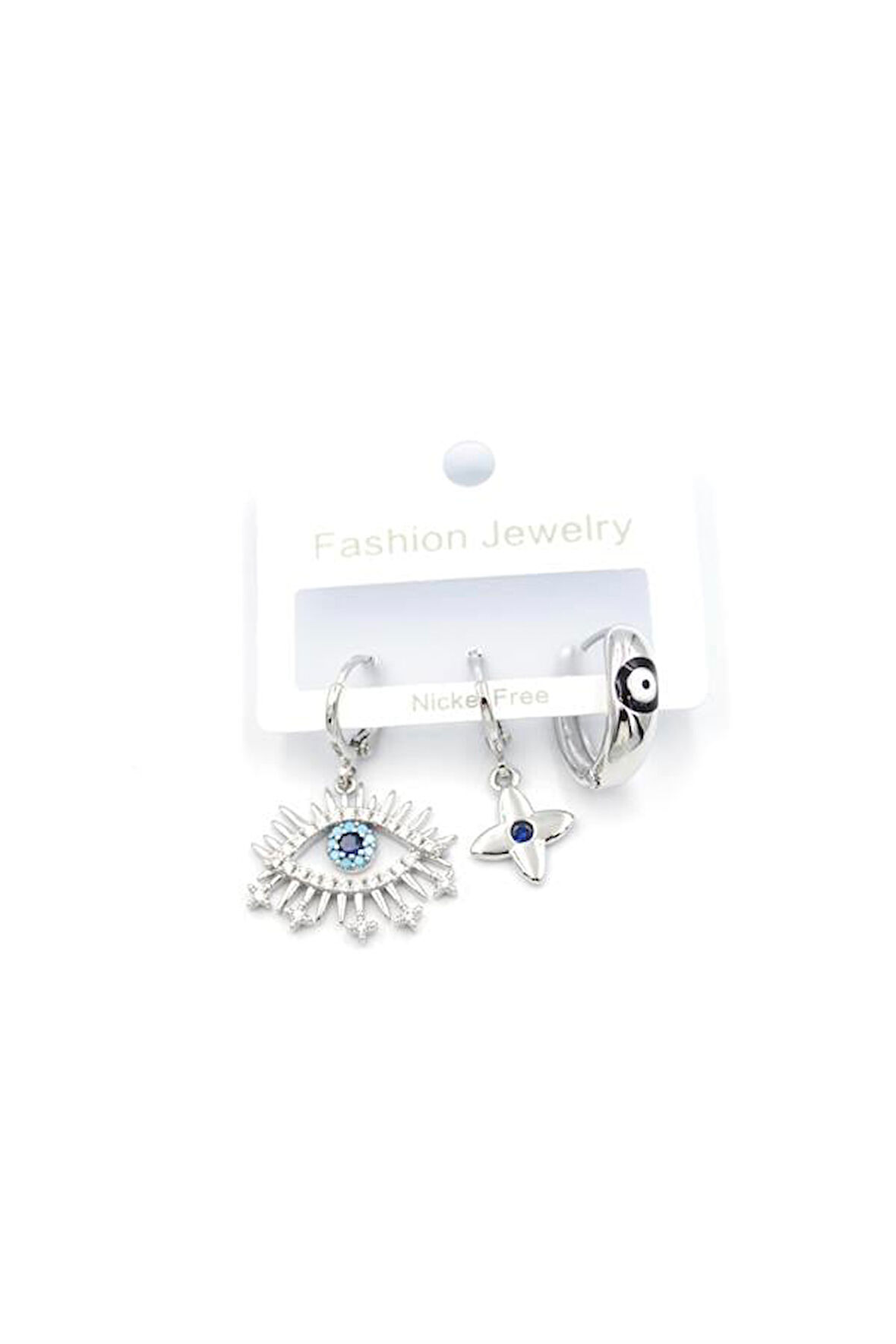 3'lü Göz Küpe - Gümüş